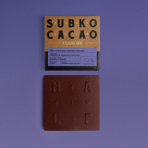 Terroir (70% Dark): Subko VLGE Co-op, West Godavari, Andhra Pradesh (Single Origin Dark Chocolate)
