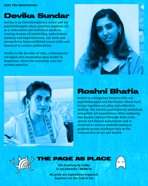 [30th August | Bangalore] LURU X SUBKO – The Page as Place: A Therapeutic Art Workshop